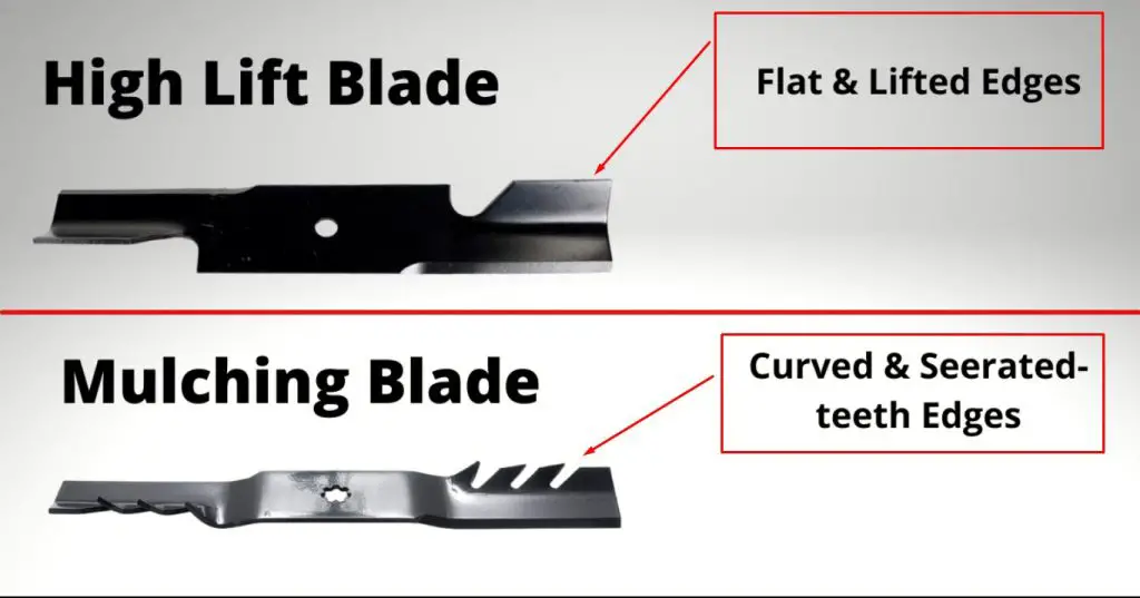 Comparison of High Lift Blade with mulching blade